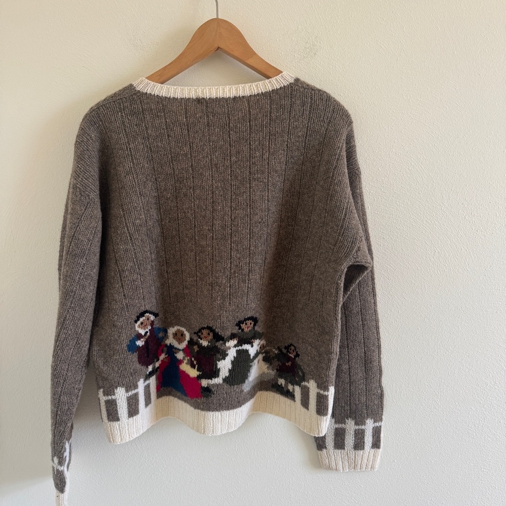 Vintage Folk Art 100% Lambswool Cardigan Sweater Sample New Without Tags L - Picture 5 of 9